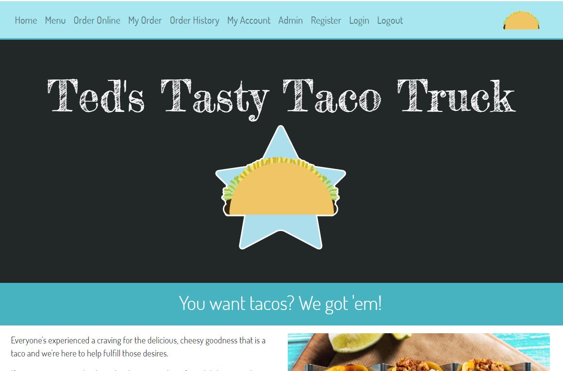 preview of the Ted's Tasty Taco Website Homepage